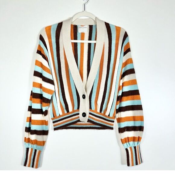 Forte Forte Alpaca Blend Striped Cardigan In Multi Size 
0 - Picture 1 of 5